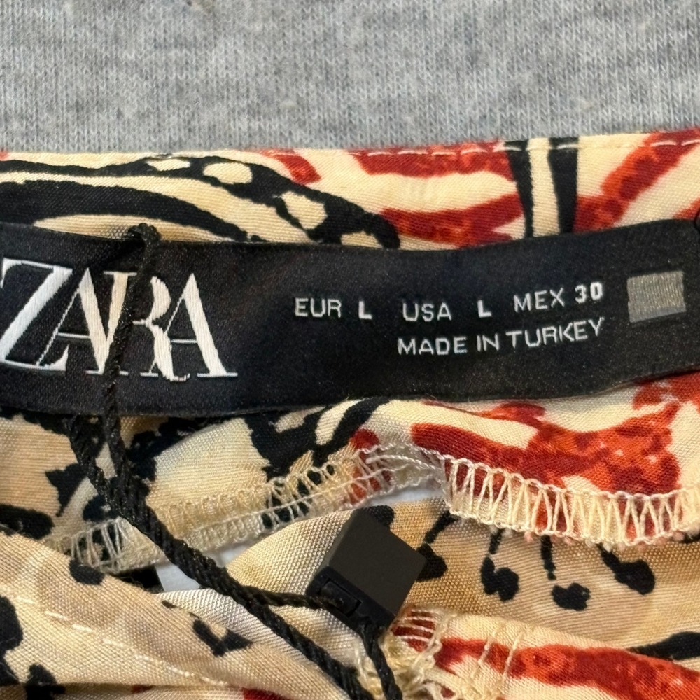 Zara Red Paisley Beaded Fringe Mini Wrap Skirt NWT 1165/158 L - Picture 5 of 12